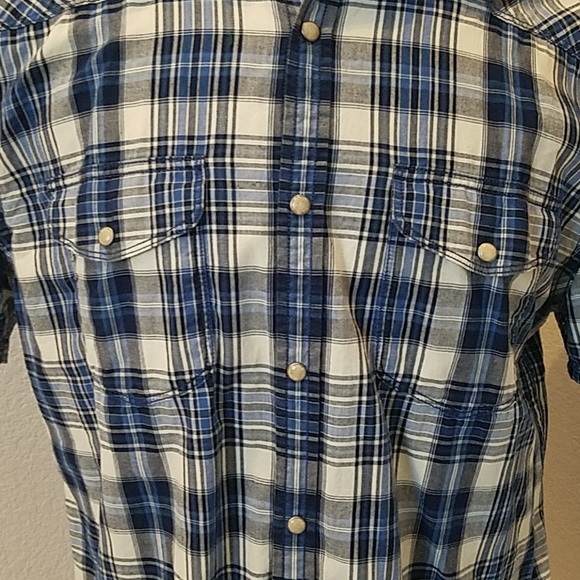 Lucky Brand Mens Plaid Short Sleeve Shirt Large - Picture 2 of 4